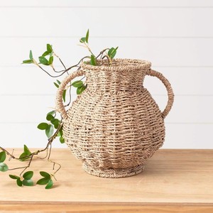 Rustic Seagrass Vase Charming Decorative Vase For <b>Flower</b> <b>Display</b> And Home Decor Styling - Product Image 1