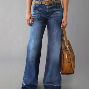 Hot New Women's Straight Loose Joker <b>Jeans</b> Breathable Women's <b>Jeans</b> Waist Logo <b>Jeans</b> Straight Style Women's Pants - Product Image 2