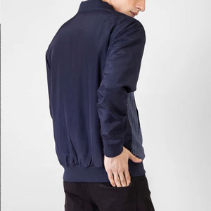 Blouson bomber rayé pour homme, fermeture éclair, col montant, vêtement décontracté d'automne, matière polyester et coton - Product Image 3