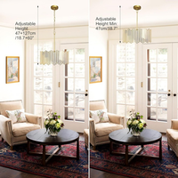 Lustre Tambour Doré SIMIG, Suspension Moderne en Verre pour Chambre, Salle à Manger, Cuisine, Entrée, Salon