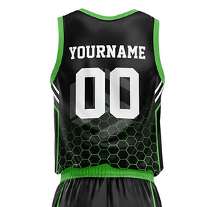 Ensemble d'uniformes de basketball réversibles personnalisables, noir et jaune, uniformes de basketball vierges pour garçons et hommes - Product Image 5