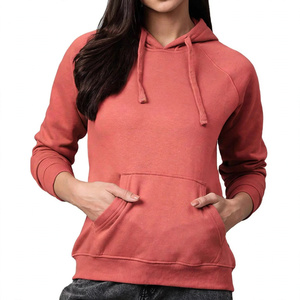 Sudadera con Capucha TRIARROW EXPORTS Personalizada, Color Rosa Coral, de Algodón y Felpa, Ecológica, Transpirable, Forrada, Gruesa, con Bolsillo Canguro, para Mujer - Product Image 1