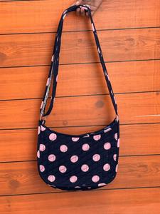 Sac à bandoulière demi-lune matelassé à pois VEER HANDIRCRAFTS pour femme, en tissu de coton, décontracté, pour usage quotidien, en provenance du Rajasthan - Product Image 1