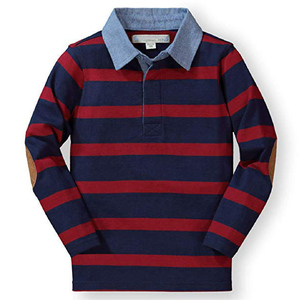 Camiseta de Rugby Personalizada al por Mayor de Alta Calidad, Poliéster/Algodón, Peso Pesado 280gsm, Tejido de Invierno Antiarrugas, Logotipo Bordado - Product Image 1