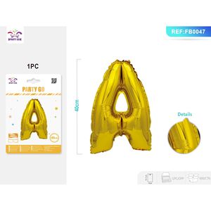 Paquete de globos de papel de aluminio con alfabeto dorado de tamaño pequeño de 40CM, 12 paquetes para decoración de fiestas - Product Image 1