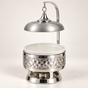 Beautifully Crafted With A Smooth White Body <b>Brushed</b> Gold Metal Band And Matching Gold Base For A Refined Tabletop Appearance - Product Image 4