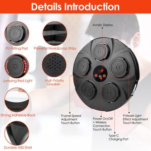 Macchina da Boxe Elettronica con LED e Musica, Bersaglio da Parete per Allenamento, Attrezzatura per Esercizi di Pugilato - Product Image 5
