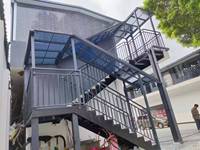 Auvent d'entrée en alliage d'aluminium courbé sur mesure, manuel, étanche, pour couloir extérieur, pour projets de bâtiments commerciaux