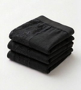 Culotte noire pour femme en nylon et élasthanne avec dentelle, respirante, en tissu tricoté, coupe standard - Product Image 6