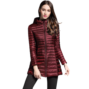 Doudoune longue d'hiver ultra légère et chaude pour femme, manteau décontracté, doudoune matelassée grande taille à capuche pour femme - Product Image 4