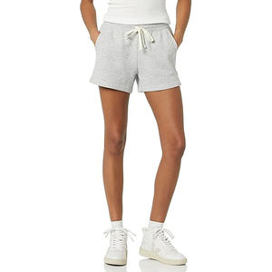 Shorts en molleton pour femme, coupe classique, doux et confortables, taille mi-haute, décontractés, avec cordon de serrage, écologiques, 240g, pour usage quotidien et détente - Product Image 1