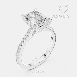 Bridal Engagement Wedding <b>Ring</b> for Women Jewelry Gift IGI Certified 2.09CT Emerald Cut Lab Grown Diamond <b>Ring</b> Set 14K White Gold - Product Image 2