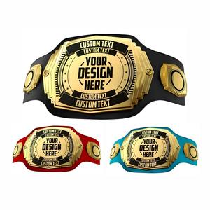 Cinturón de Cuero Personalizado para Campeonato de Flyweight, Boxeo y MMA, con Placa Dorada, Alta Calidad, Transpirable, Resistente, para Deportes de Combate, Todas las Temporadas - Product Image 1