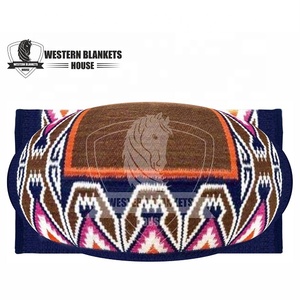 Meilleure vente Ranch Show Pad Personnalisable Logo Design Multicolore Nouvelle-Zélande Laine Serré Tissé Selle Cheval Couverture Tapis De Selle - Product Image 2
