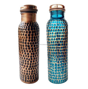 Ayurvedic Eco-Friendly Copper Water Bottle with Tight Seal Cap Boiling Water Safe for Healthy Daily Hydration <b>at</b> <b>Home</b> and <b>Work</b> - Product Image 6