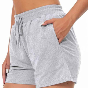 Shorts Casuales Personalizados con Logotipo para Mujer |   Pantalones Cortos Deportivos Gris Jaspeado de Peso Pesado |   Ropa Deportiva y de Descanso al por Mayor - Product Image 3