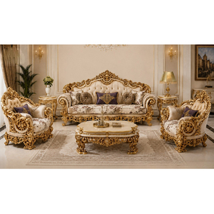 Juego de Sofás de Salón Estilo Maharaja Majestuoso, Juego de Sofás Clásico con Temática de Palacio para Sala de Estar, Fabricante de Muebles Premium para el Hogar - Product Image 1