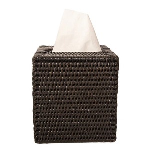 Cubierta Moderna para Caja de Pañuelos de Tela Gris con Esquinas Negras, Diseño Práctico para Uso Doméstico - Product Image 6