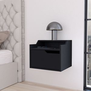 Comodino Floating Floating con cassetto e Display a doppia mensola moderno prodotto comodino - Product Image 1