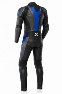 Combinaison de moto en cuir une pièce Performance Road |   Noir Gris Bleu |   Fabricant OEM ODM |   Qualité de conception haut de gamme |   Course automobile - Product Image 3