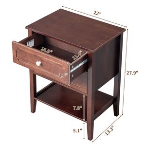 Comodino Moderno Stile Mid-Century con 2 Cassetti per Soggiorno e Camera da Letto - Product Image 6