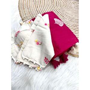 DESIGNER CHANDERI THREAD WORK SAREE WITH <b>STITCHED</b> BLOUSE <b>PINK</b> ApparelGarment - Product Image 2