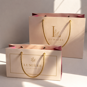 Luxury Coated Paper Shopping <b>Bag</b> with Twisted Rope Handle Recycled Materials Screen Printed <b>Craft</b> Design - Product Image 4