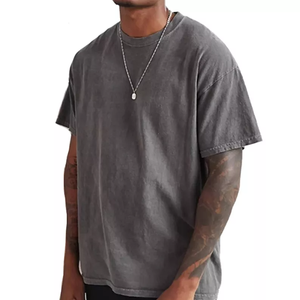 เสื้อยืดคอกลมผ้าฝ้าย100% สำหรับผู้ชายเสื้อออกกำลังกายคอกลมผ้าคอตตอนน้ำหนักเบาออกแบบโลโก้ได้ตามต้องการ - Product Image 5