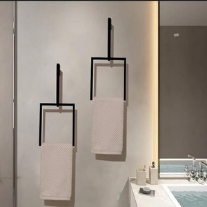 Luxury Black Bathroom <b>Towel</b> <b>Rail</b> Multi Bar Wall Mounted Metal <b>Towel</b> Holder Home Hotel Decorative Black Metal Bathroom Rack Wall - Product Image 2