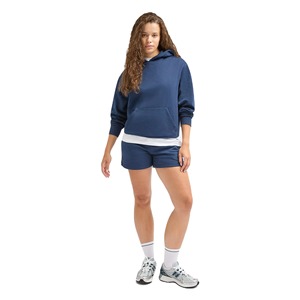 Conjunto de 2 Piezas para Mujer, Sudadera con Capucha y Pantalones Cortos, Color Sólido, Felpa, Corte Holgado, Largo por Encima de la Rodilla, para Primavera/Verano, 100% Algodón, Alta Calidad - Product Image 2