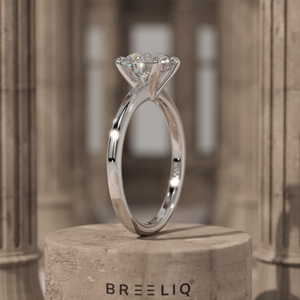 Anillo de Compromiso de Oro Blanco de 14K con Diamante Solitario Redondo de 2CT, Anillo de Novia Clásico de 4 Puntas, Proveedor de Joyería OEM - Product Image 4