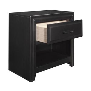Mesita de noche de cubículo de almacenamiento de madera con acabado de espresso de estilo moderno, 1 pieza, con cajón, muebles de dormitorio para el hogar - Product Image 4