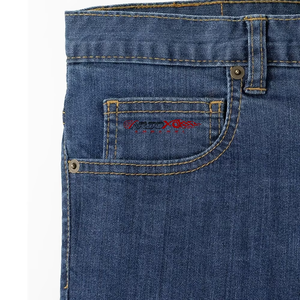 Private Labels 100% Cotton Denim Fabric Non-Ripped <b>Mens</b> Regular Fit <b>Stretch</b> Jeans Trouser High Street Button Breathable for <b>Men</b> - Product Image 5