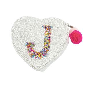 Artisanat perlé broderie multicolore T en forme de coeur Mini sac à fermeture éclair élégant et à la mode élégant pochette à monnaie perlée de haute qualité - Product Image 4