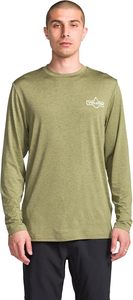 Men's Long Sleeve Rash Guard Olive Green Quick Dry 100% Polyester <b>Swim</b> <b>Shirt</b> Front Logo Print - Product Image 4