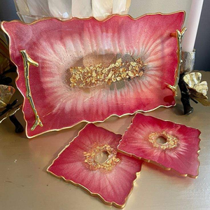 High Quality Luxury Christmas Decorative Resin Trays for Restaurant and <b>Home</b> Dining Table and Wedding Party - Product Image 1