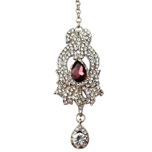 Elegante colgante para el cabello con diamantes de imitación, piedra roja en forma de lágrima y gota de cristal para bodas y fiestas, accesorios para mujer. - Product Image 3