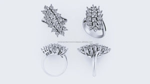 Bague de Fiançailles et d'Anniversaire Unique en Or Massif 10K de Haute Qualité avec Moissanite 4.000 Ct Sertie à Griffes – Fabrication Artisanale - Product Image 3