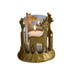 Modern Gold Color Metal Candle Holder for Dining Decor Art Candle Stand for Designer Interiors Home Decor Christmas Handmade - Product Image 1