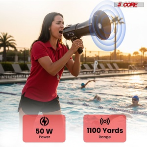 Mégaphone 50W à 5 Noyaux avec Sirène Bluetooth, Volume Réglable, Système de Sonorisation Portable Puissant - Product Image 2