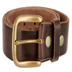 Cinturón Casual de Cuero Vacuno Original Pintado a Mano de Color Marrón de Calidad de Exportación para Hombre con Hebilla de Latón de Una Sola Pieza Resistente - Product Image 6
