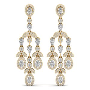 Boucles d'oreilles pendantes REYES élégantes en or massif 10K 14K 18K avec diamants CVD cultivés en laboratoire pour femmes, prix de gros - Product Image 6