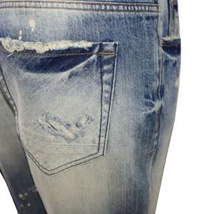 Pantalones Cortos de Mezclilla Desgastados y Rotos de Alta Calidad para Hombre, Tejidos Transpirables de Verano, Estilo Casual Recto, Azules, Venta al por Mayor Personalizada - Product Image 4