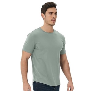 เสื้อยืดผู้ชายสีพื้น แขนสั้น คอกลม ผ้าคอตตอนเจอร์ซีย์ ทรงปกติ สวมใส่สบาย ระบายอากาศได้ดี เสื้อยืดสีพื้น - Product Image 2