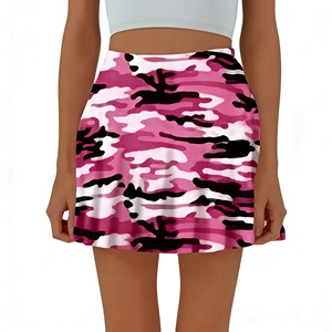 Oferta en Falda Corta Tipo A de Color Rosa Sólido para Mujer, Estilo Dulce, Primavera Verano, Secado Rápido, 95% Poliéster, 5% Elastano - Product Image 1