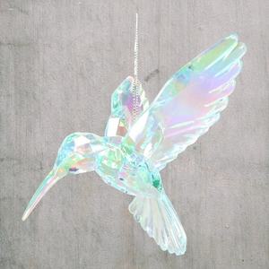 Adorno Navideño de Colibrí 3D en Acrílico Transparente, Azul Lago Real, Azul Borgoña, Azul Cielo Claro, Iridiscente - Product Image 5