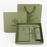 Kit Cadeau d'Affaires Trois Pièces : Journal, Stylo Métallique, Bouteille Isotherme – Impression Personnalisée pour Souvenirs de Conférence