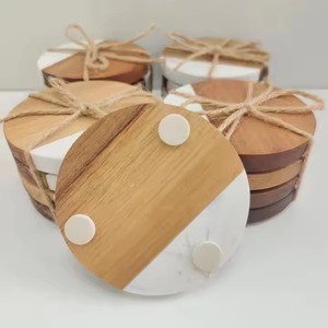 High Standard Quality Luxury Design Wooden Coasters Set of 4 Pcs Eco-Friendly Mats & <b>Pads</b> New Arrival at Low Cost - Product Image 3