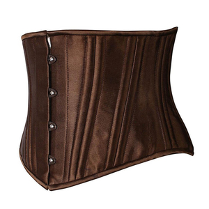 Women <b>White</b> Satin Waist Cincher Firm Control Shapewear Hook-and-Eye Design Breathable Daily Use <b>Corset</b> Style - Product Image 3