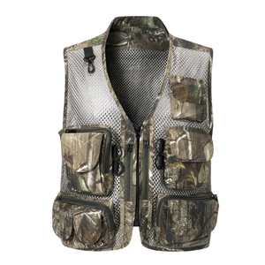 Gilet de pêche multifonctionnel en maille pour l'extérieur, imperméable, multi-poches, avec design de sublimation forestière - Product Image 2